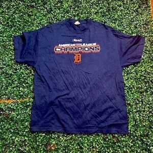 VTG Detroit Tigers Shirt Adult 2XL Blue Vintage Baseball 2006 Y2K Lee Sport